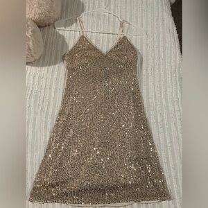 Gold sequence altered state dress